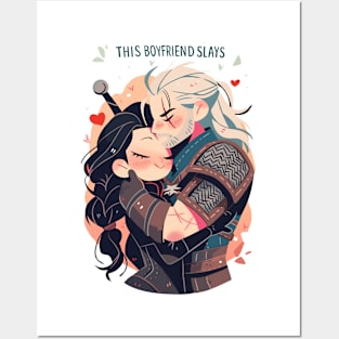 This Boyfriend Slays - Valentines Day - Anime Style - Witcher Posters and Art